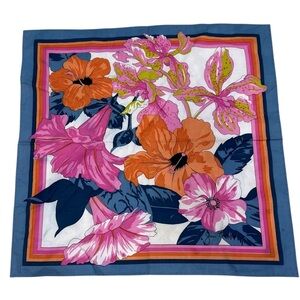 Jim Thompson Cotton Handkerchief Pocket Square Scarf Floral 15.5”